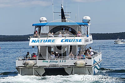 Bay King III Nature Cruise heading out in Bar Harbor, Maine Editorial Stock Photo